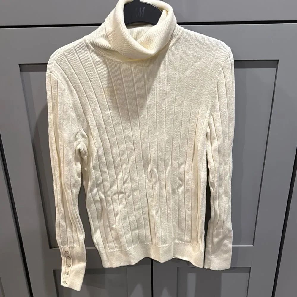 Cream Turtleneck Sweater